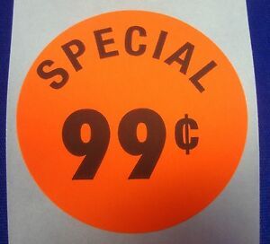 500 Self-Adhesive Special 99 Labels 1 3/8&#034; Stickers Retail Supplies