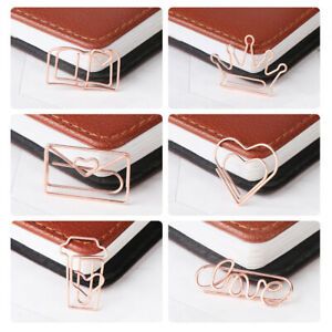 School Crown Love Coffee Cup Letter Cute Bookmark Paper Clips Holder Clamps