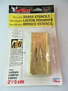 C.H. Hanson 2” Reusable Brass Interlocking Stencil Letters 33 Piece 10325 NEW