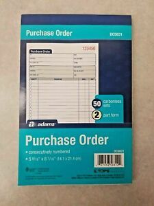 Adams Purchase Order Book  DC5831 2 part form, 50 Carbonless sets
