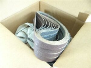 BOX OF 50 NEW! PREFERRED ABRASIVES A/OX PREMIUM BELTS 1/2&#034; X 24&#034; 80 GRIT