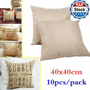 10pcs/pack Linen Sublimation Blank Pillow Case Cushion Cover for Heat Transfer