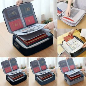 Home Travel Document Organizer With Lock Capacity Storage Bag Papers File Home