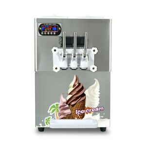Commercial 3 Flavors Countertop Soft Serve Ice Cream Machine