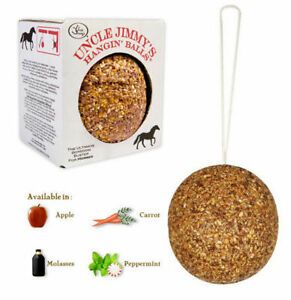 Uncle Jimmy&#039;s Hangin Balls w/Rope Carrot Toy&amp;Treat All Natural Horse Pony Equine