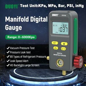 Refrigeration Digital Manifold Gauge HVAC Vacuum Pressure Leakage Filling Tester