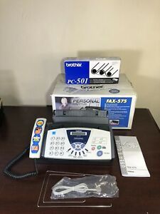 Brother Fax-575 W/ Brand New Printing Cartridge In Box, Paper Trays, Manual, Box