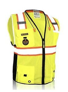 KwikSafety BIG KAHUNA Hi Vis Reflective ANSI PPE Surveyor Class 2 Safety Vest