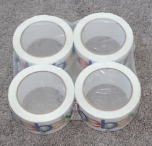 BRAND NEW Sealed (4) Rolls of EBAY SHIPPING TAPE 2&#034; x 75 Yards White Branded