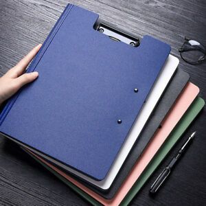 A4 File Folder Clipboard Writing Pad Memo Clip Board Double Clips Organi WT