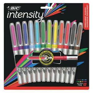 BIC BICGPMUP12ASST Mark-It(TM) Ultra-Fine Tip Permanent Marker, Assorted Colors