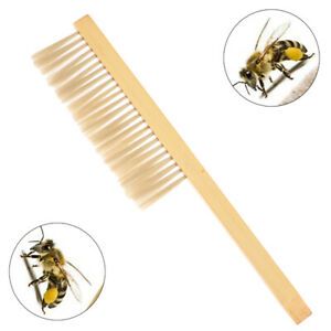 1Pc Beekeeping Tools Wood Honey Brush Wasp bee Sweep Two Rows Of Horse Tail H fi