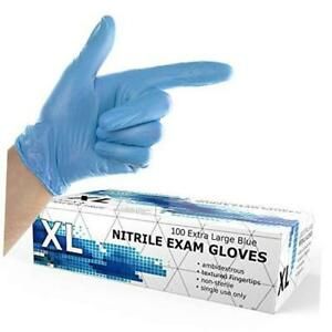 Powder Free Disposable Nitrile Gloves X Large -100 Pack X-Large (Pack of 100)