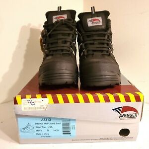 Avenger Black Men&#039;s A7313 Size US9M Safety Footwear Steel Toe