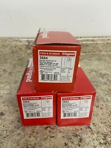 Lot of 3 Legrand PASS &amp; SEYMOUR 3884 Surface Dryer Receptacle (4-wire)