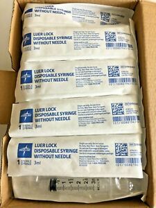 100 Medline 3cc Luer Lock Disposable Syringes without Needle Sterile