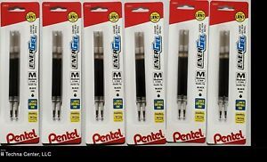 Pentel LRN7 Refill Gel Black Ink, 0.7mm Medium, 2/Pack, 6 Packs