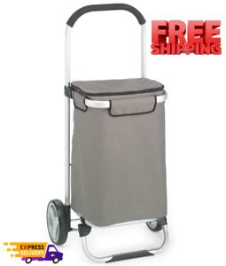 Euro Shopping Tote Cart w Fabric Bag, Foldable, Aluminum Frame