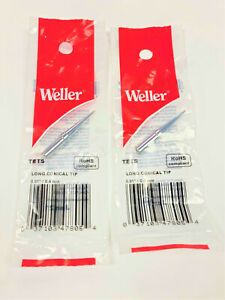 2 Weller OEM TETS (ETS) Long Conical Tips, 0.016&#034; / 0.4mm for Soldering Stations
