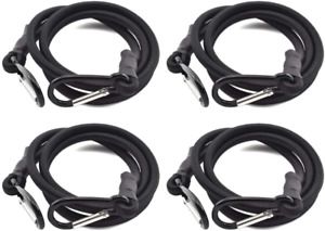 SDTC Tech 24 Inch Bungee Cord with Carabiner Hook 4Pk Superior Latex Heavy Duty.