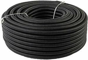 75 FT 1” with Dispenser 25mm Black Split Loom Conduit Polyethylene Tubing Twi...