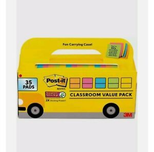 Post-it Super Sticky Notes, Bus Cabinet Pack, Assorted Bright Colors, 35 pads