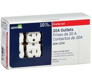 Leviton CBR20-WMP Preferred Outlet Duplex Receptacle, 20 Amps, 125 Volts