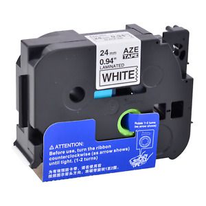 1PK Fits Brother P-Touch 0.94&#034; TZ251 TZe251 Black on White Label Tape PT-E550W