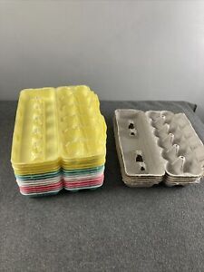 Lot of 19 Empty Styrofoam And Cardboard Egg Cartons 12 Count Eggs Holder Cartons