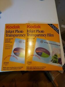 LOT OF 2 Kodak ink jet photo transparency film 30 Sheets total