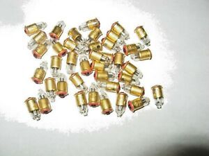 MSC115 Neon Bulbs (10) 115V Midget Flanged Gold Plated - NOS - Aircraft Panel