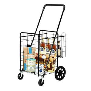 Extra Large Folding Luggage Rolling Trolley Utility Shopping Cart Basket Wheels