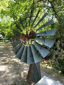 6 foot  X 702 Aermotor Windmill  Original  Chicago  Head Gearbox  and Tail Vane