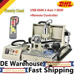 4 AXIS 6040 CNC Router Engraver Drilling Milling Machine Wood 1.5KW VFD USB +RC