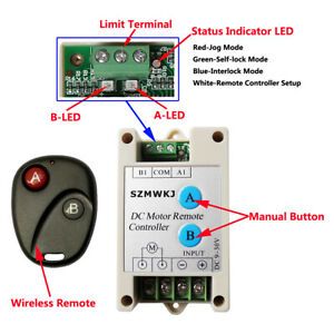 US Switchable 9-30V DC Motor Linear Actuator Wireless Forward Reverse Controller