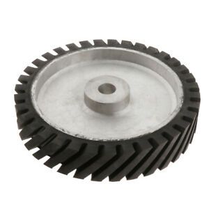 Black Diagonal Rubber Wheel Sanding Belt Polisher Abrasive Aluminium Core