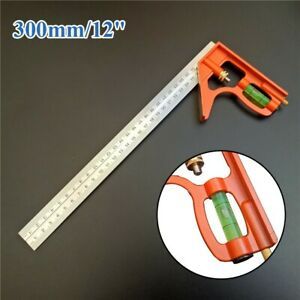 Multifunction Combination Set Square Stainless Steel Ruler W/Level 300 Mm Hot