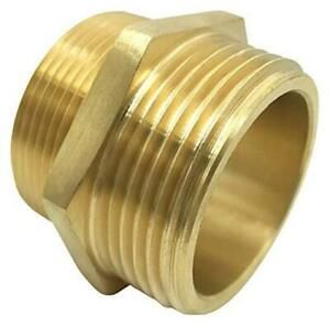 1-1/2&#034; NPT Male x 1-1/2&#034; NST (NH) Male Brass Hexagonal Nipple Fitting Fire