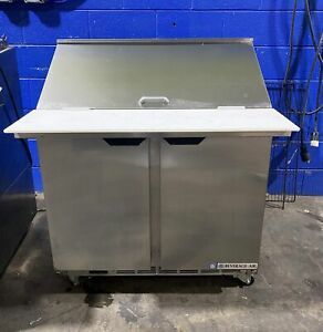 BEVERAGE-AIR SPE36HC-15M-23 36” 2 DOOR MEGA TOP REFRIGERATED SANDWICH  PREP TA