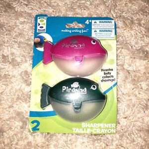 2 Sets Of Geddes Plastic Piranha Pencil Sharpeners, 2 Sharpeners Per Package