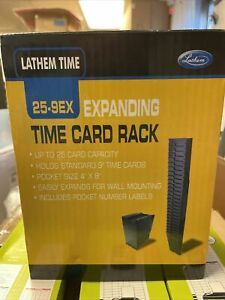 NEW Genuine LATHEM TIME 25-9EX 9&#034; Black 25-Pocket EXPANDING TIME CARD RACK