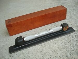 Vintage SOUTH BEND Machinist Precision Level Tool 12&#034; In Finger-Joint Wood Box