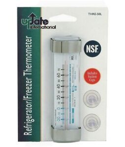 Update International THRE-50L Refrigerator/Freezer Thermometer With Suction Cups