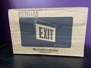Lithonia LED Edge-Lit Emergency Exit Red On Clear LRP 1 RC 120/277 EL N PNL