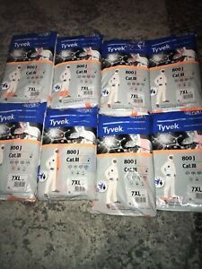 Lot Of 8 DuPont 800J TY800J Tyvek Cat III Coverall Suit 7XL taped seams New