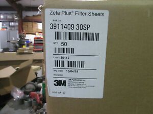 3M Zeta Plus filter sheets (box of 50) Pt. # 3911409 30SP  19.4&#034; disc