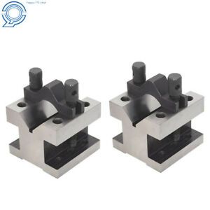US 2-3/8 x 2-3/8 1-3/16 Capacity V-Block V blocks Clamp hardened Pair Set .0002&#034;