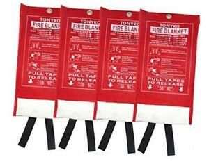Emergency Fire Blankets , Flame Retardant Protection and Heat White(4PACK)