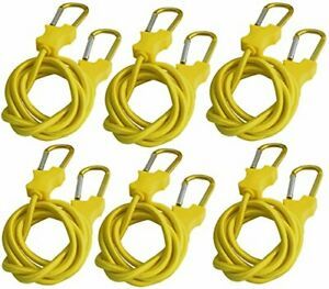 Strapright Carabiner Bungee Cord - 6 x 60&#034; Yellow | Heavy Duty Elastic Tie Do...