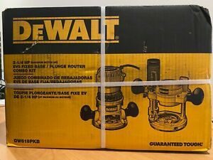 DEWALT DW618PKB 2-1/4 HP EVS Fixed Base/Plunge Router Combo Kit with Soft Start